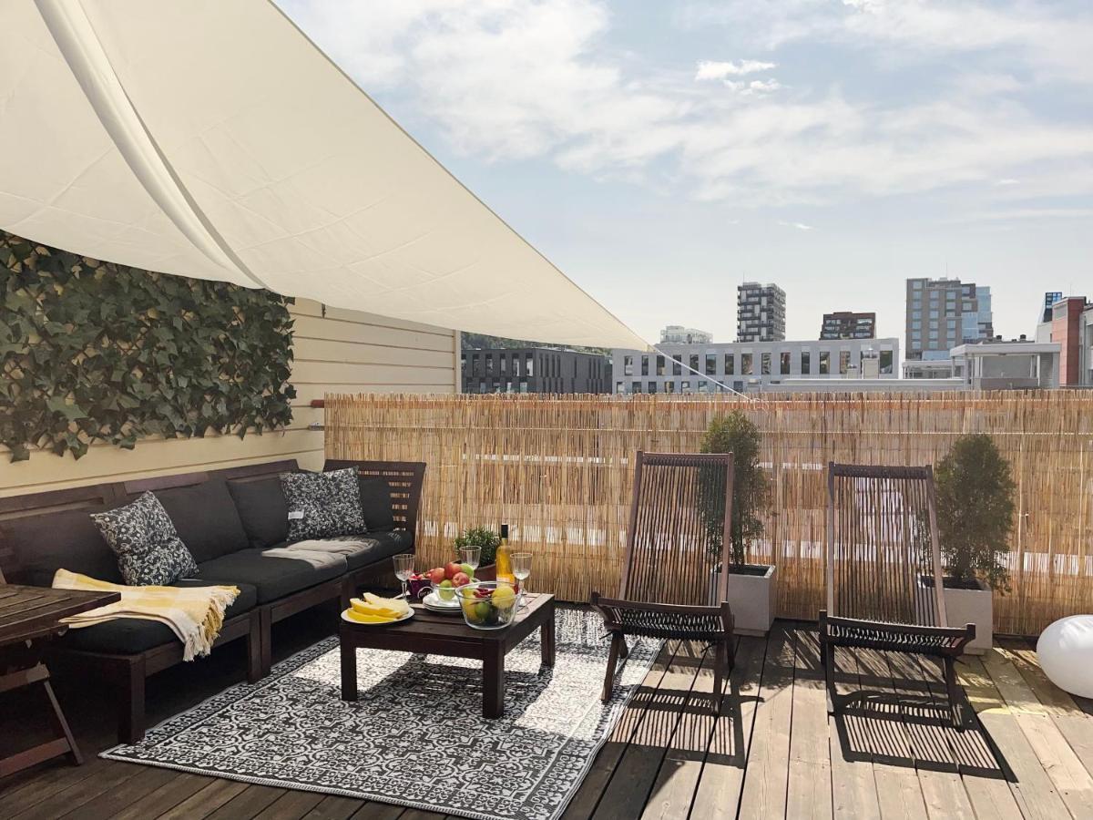 City Center Flat W Roof Top Terrace & Free Parking Oslo Extérieur photo